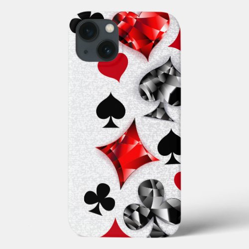 Poker Player Gambler Playing Card Suits Las Vegas iPhone 13 Case