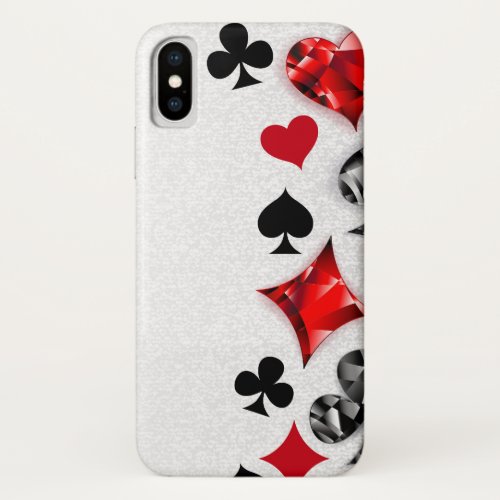Poker Player Gambler Playing Card Suits Las Vegas iPhone X Case