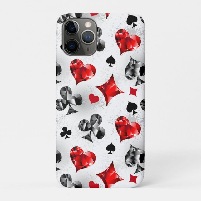 Poker Player Gambler Playing Card Suits Las Vegas Case-Mate iPhone Case (Back)