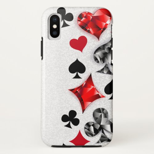 Poker Player Gambler Playing Card Suits Las Vegas iPhone X Case