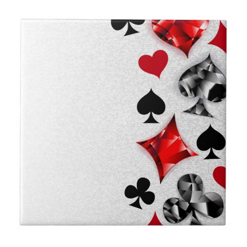 Poker Player Gambler Playing Card Suits Las Vegas Ceramic Tile
