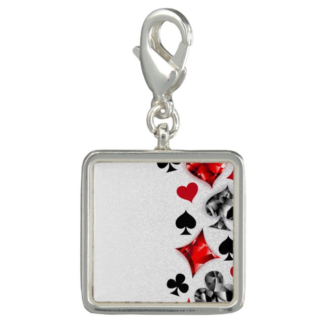 Poker Player Gambler Playing Card Suits Las Vegas Charm (Front)