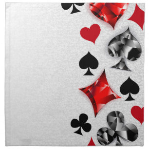 Poker Player Gambler Playing Card Suits Las Vegas Cloth Napkin