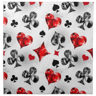 Poker Player Gambler Playing Card Suits Las Vegas Cloth Napkin