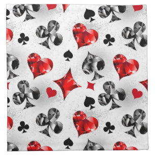 Poker Player Gambler Playing Card Suits Las Vegas Cloth Napkin