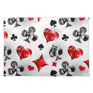 Poker Player Gambler Playing Card Suits Las Vegas Cloth Placemat
