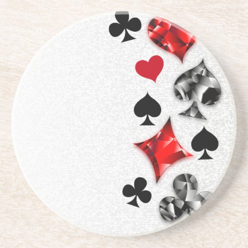 Poker Player Gambler Playing Card Suits Las Vegas Coaster