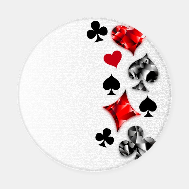 Poker Player Gambler Playing Card Suits Las Vegas Coaster Set (Single)