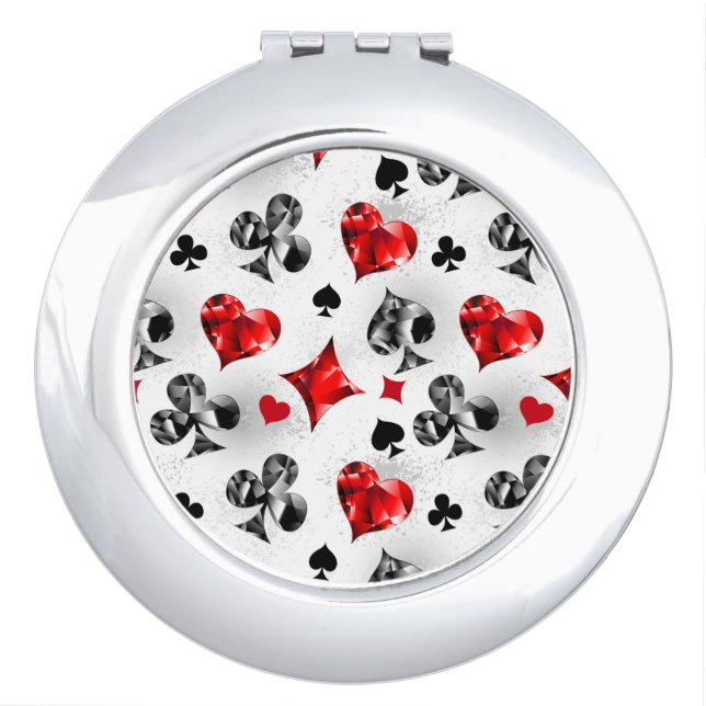 Poker Player Gambler Playing Card Suits Las Vegas Compact Mirror (Front)