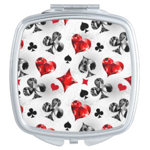 Poker Player Gambler Playing Card Suits Las Vegas Compact Mirror