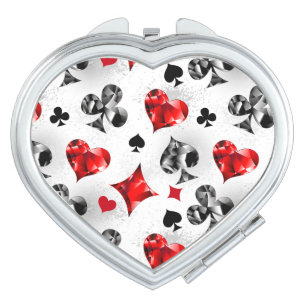 Poker Player Gambler Playing Card Suits Las Vegas Compact Mirror