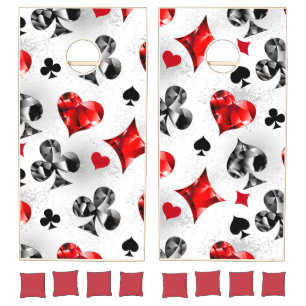 Poker Player Gambler Playing Card Suits Las Vegas Cornhole Set