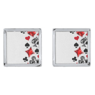 Poker Player Gambler Playing Card Suits Las Vegas Cufflinks