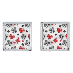 Poker Player Gambler Playing Card Suits Las Vegas Cufflinks
