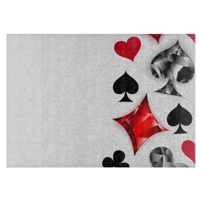 Poker Player Gambler Playing Card Suits Las Vegas Cutting Board (Front)