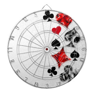 Poker Player Gambler Playing Card Suits Las Vegas Dart Board