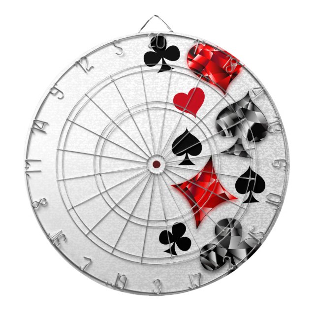 Poker Player Gambler Playing Card Suits Las Vegas Dart Board (Front)