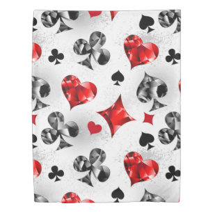 Poker Player Gambler Playing Card Suits Las Vegas Duvet Cover