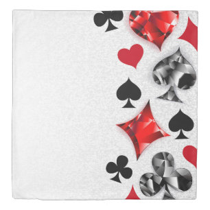 Poker Player Gambler Playing Card Suits Las Vegas Duvet Cover