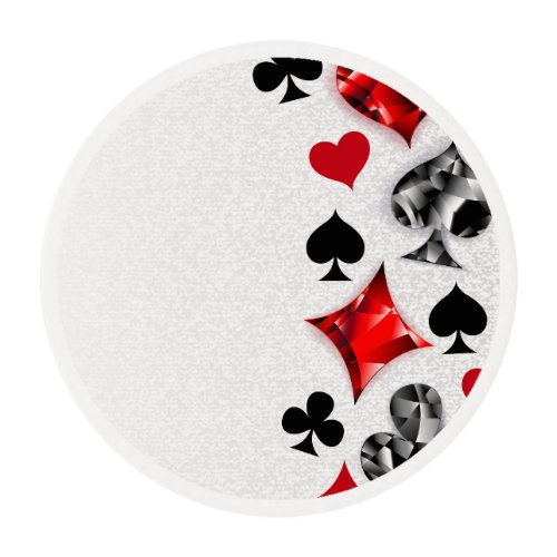 Poker Player Gambler Playing Card Suits Las Vegas Edible Frosting Rounds