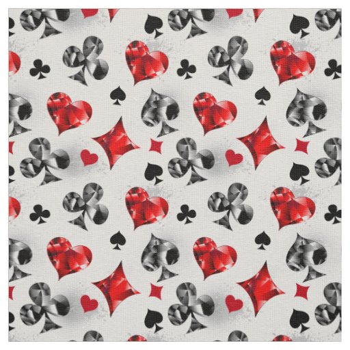 Poker Player Gambler Playing Card Suits Las Vegas Fabric