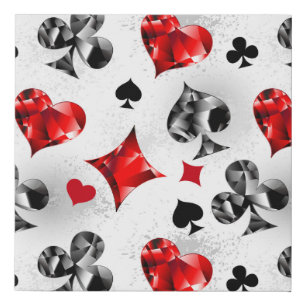 Poker Player Gambler Playing Card Suits Las Vegas Faux Canvas Print