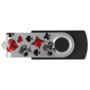 Poker Player Gambler Playing Card Suits Las Vegas Flash Drive