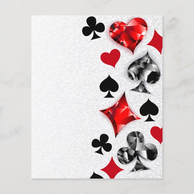 Poker Player Gambler Playing Card Suits Las Vegas Flyer (Front)