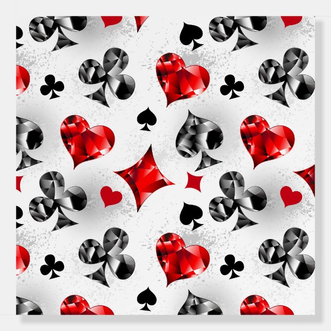 Poker Player Gambler Playing Card Suits Las Vegas Foam Board (Front)