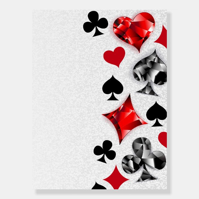 Poker Player Gambler Playing Card Suits Las Vegas Foam Board (Front)