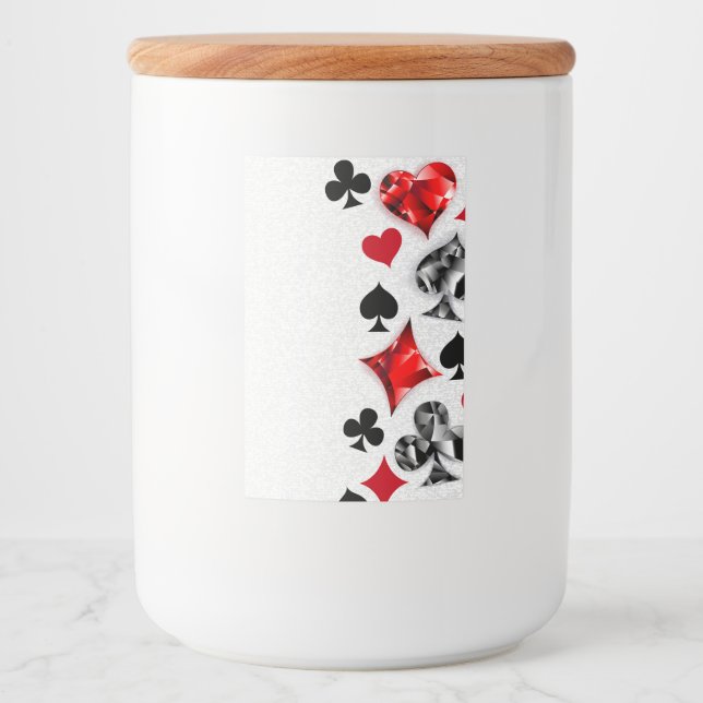 Poker Player Gambler Playing Card Suits Las Vegas Food Label (Front)