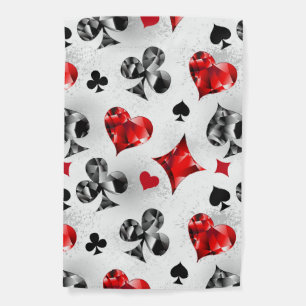 Poker Player Gambler Playing Card Suits Las Vegas Garden Flag