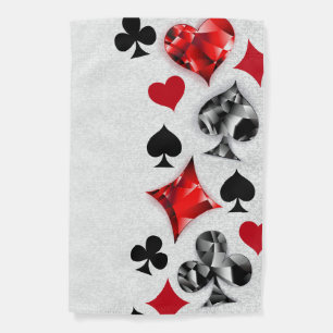 Poker Player Gambler Playing Card Suits Las Vegas Garden Flag