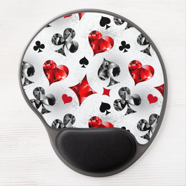 Poker Player Gambler Playing Card Suits Las Vegas Gel Mouse Pad (Front)