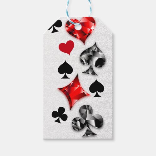 Poker Player Gambler Playing Card Suits Las Vegas Gift Tags