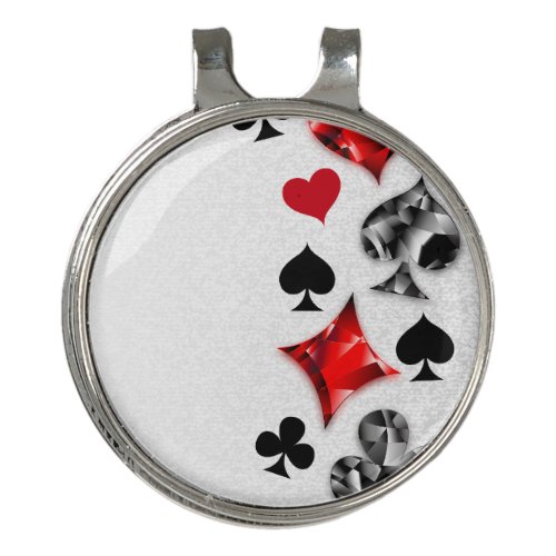 Poker Player Gambler Playing Card Suits Las Vegas Golf Hat Clip