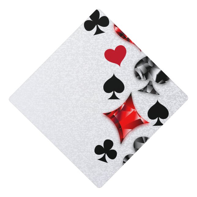 Poker Player Gambler Playing Card Suits Las Vegas Graduation Cap Topper (Front)