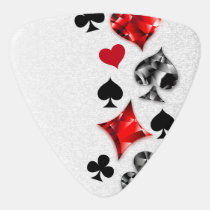 Poker Player Gambler Playing Card Suits Las Vegas Guitar Pick