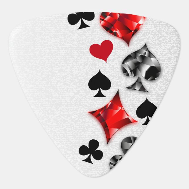 Poker Player Gambler Playing Card Suits Las Vegas Guitar Pick (Front)