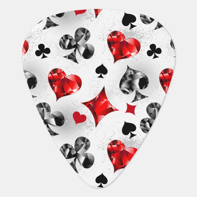 Poker Player Gambler Playing Card Suits Las Vegas Guitar Pick (Front)