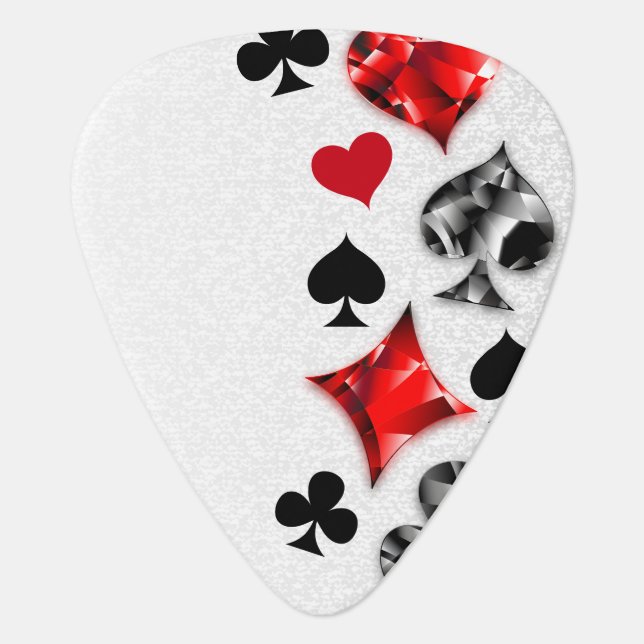 Poker Player Gambler Playing Card Suits Las Vegas Guitar Pick (Front)