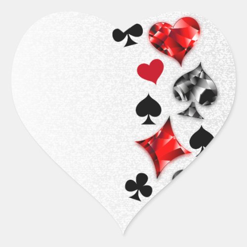 Poker Player Gambler Playing Card Suits Las Vegas Heart Sticker