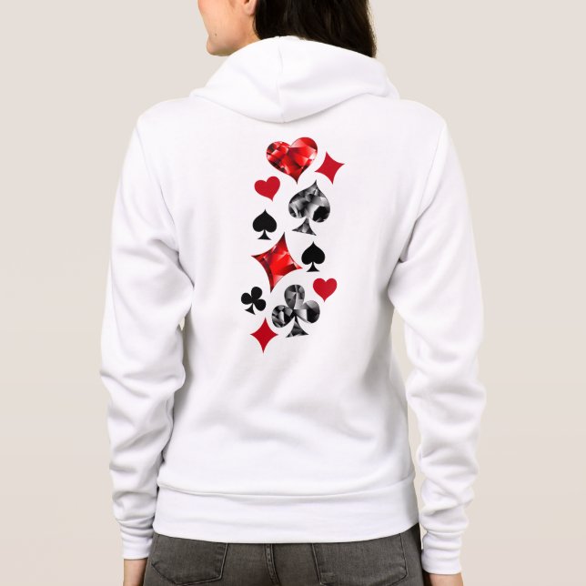 Poker Player Gambler Playing Card Suits Las Vegas Hoodie (Back)
