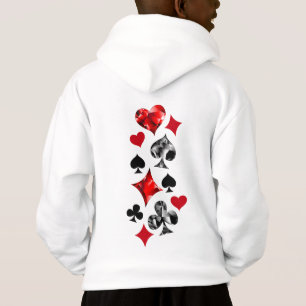 Poker Player Gambler Playing Card Suits Las Vegas Hoodie