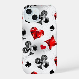 Poker Player Gambler Playing Card Suits Las Vegas iPhone 15 Case