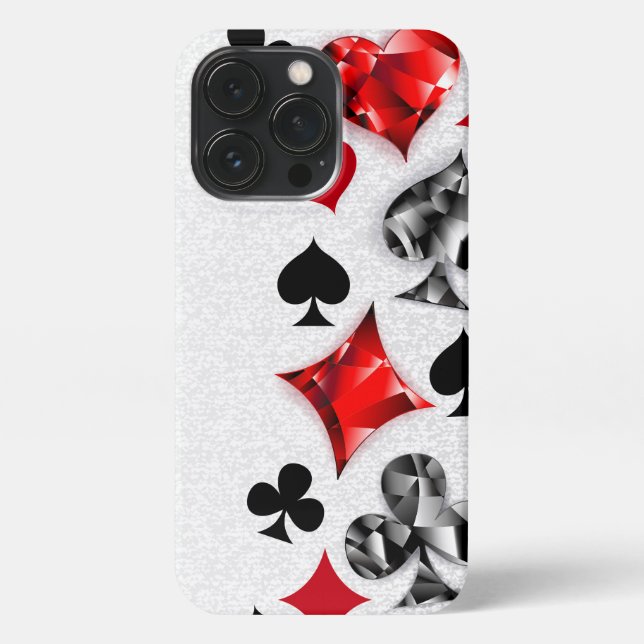 Poker Player Gambler Playing Card Suits Las Vegas iPhone Case (Back)