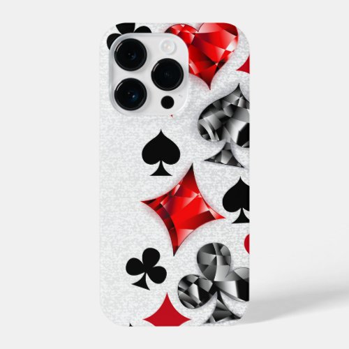 Poker Player Gambler Playing Card Suits Las Vegas iPhone 14 Pro Case