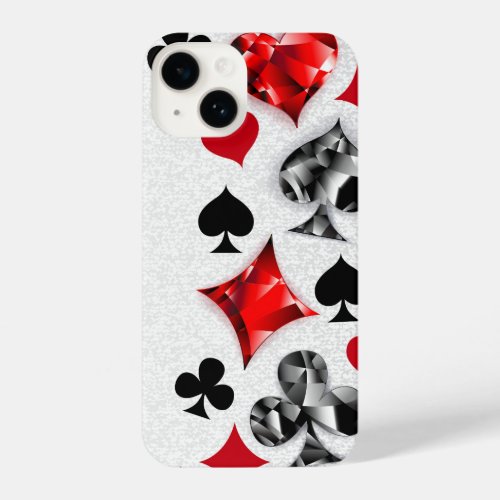 Poker Player Gambler Playing Card Suits Las Vegas iPhone 14 Case