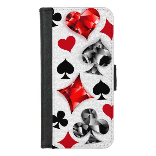 Poker Player Gambler Playing Card Suits Las Vegas iPhone 87 Wallet Case