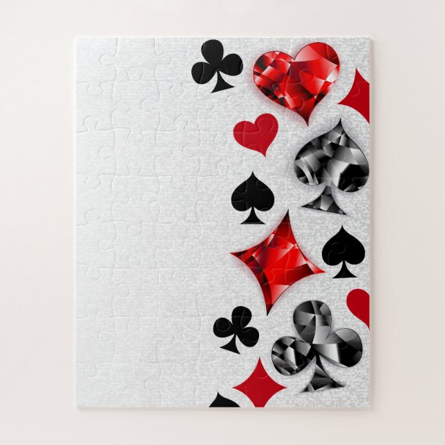 Poker Player Gambler Playing Card Suits Las Vegas Jigsaw Puzzle (Vertical)